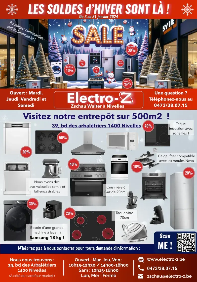 Electro-Z  Vente d'électroménager pas cher à Nivelles